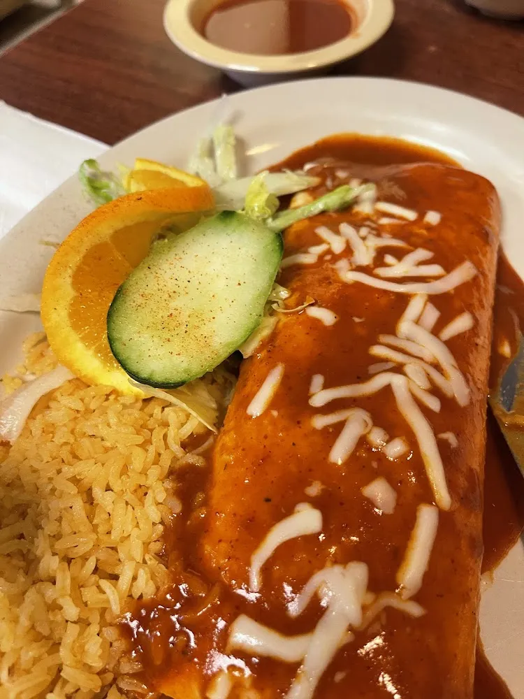 Enchilada with Rice and Beans